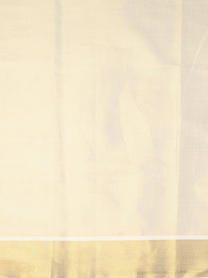 Golden Tissue Set Saree with Mural-Inspired Peacock Feather & Circular Motifs
