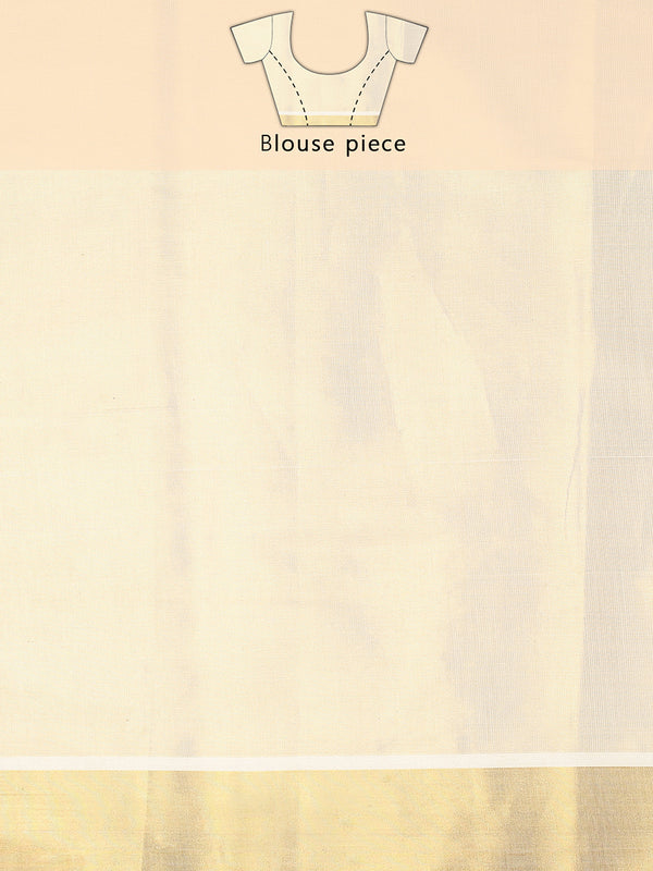 Golden Tissue Set Saree with Mural-Inspired Peacock Feather & Circular Motifs