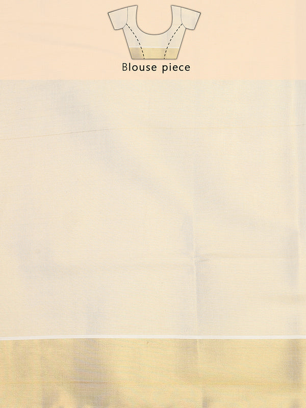 Golden Tissue Set Saree with Peacock Motifs and Artistic Print Detailing