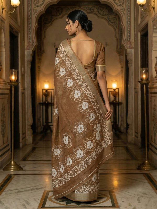 Honey Semi Linen Saree