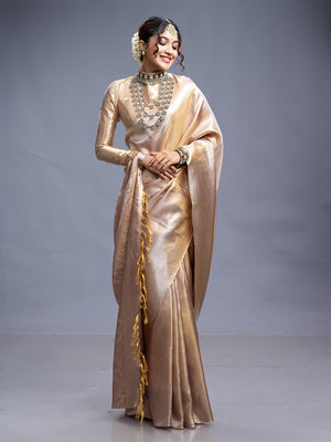 Antique gold Kancheepuram Silk Saree