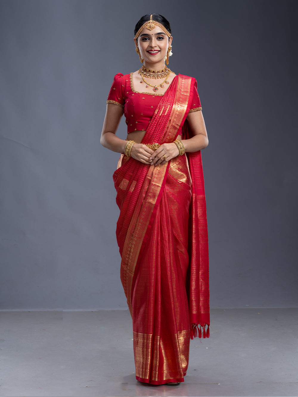 Red Kancheepuram Silk Saree