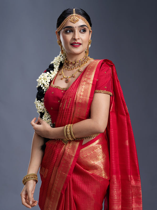Red Kancheepuram Silk Saree