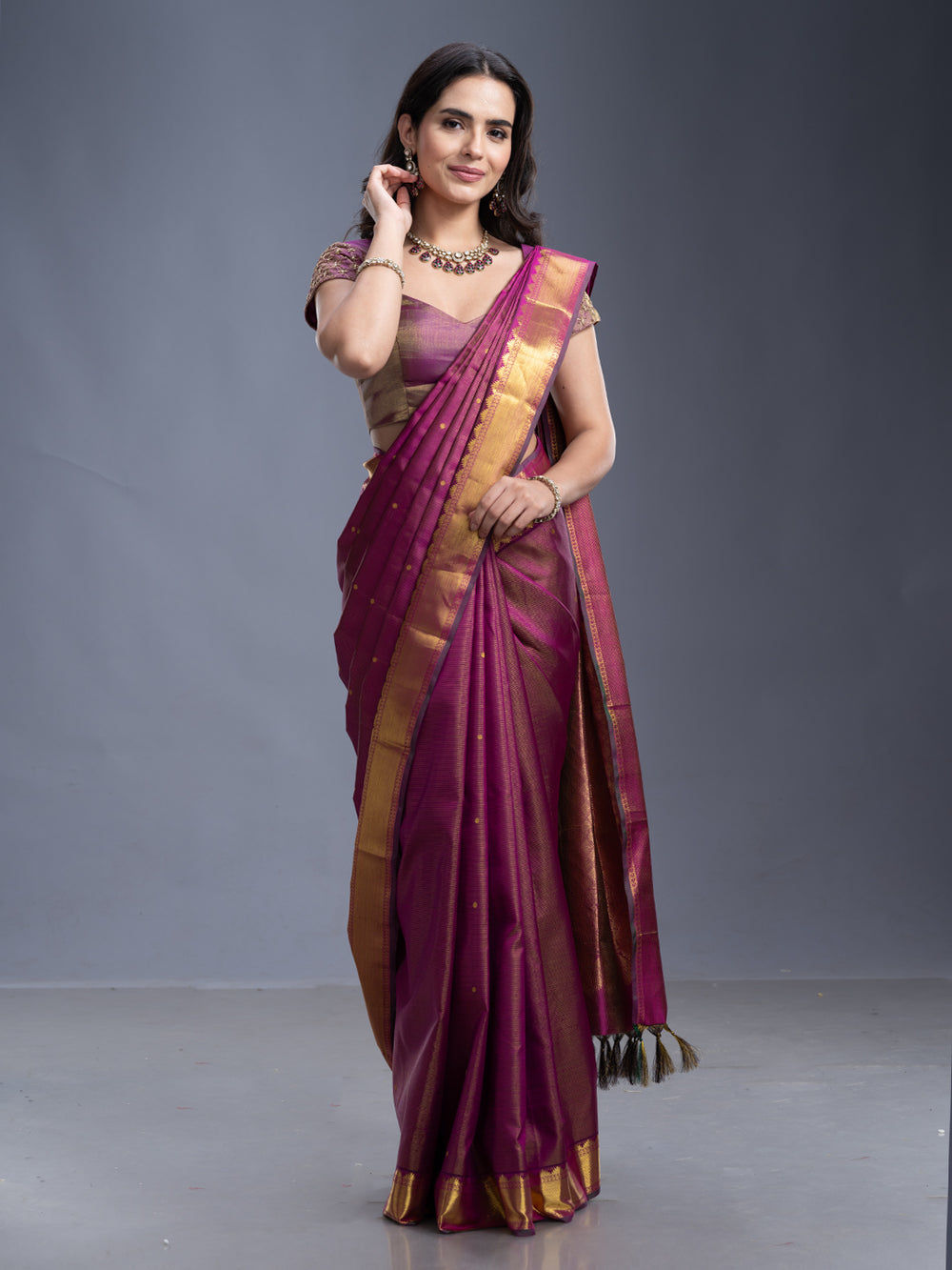 Grape Wine Kancheepuram Silk Saree