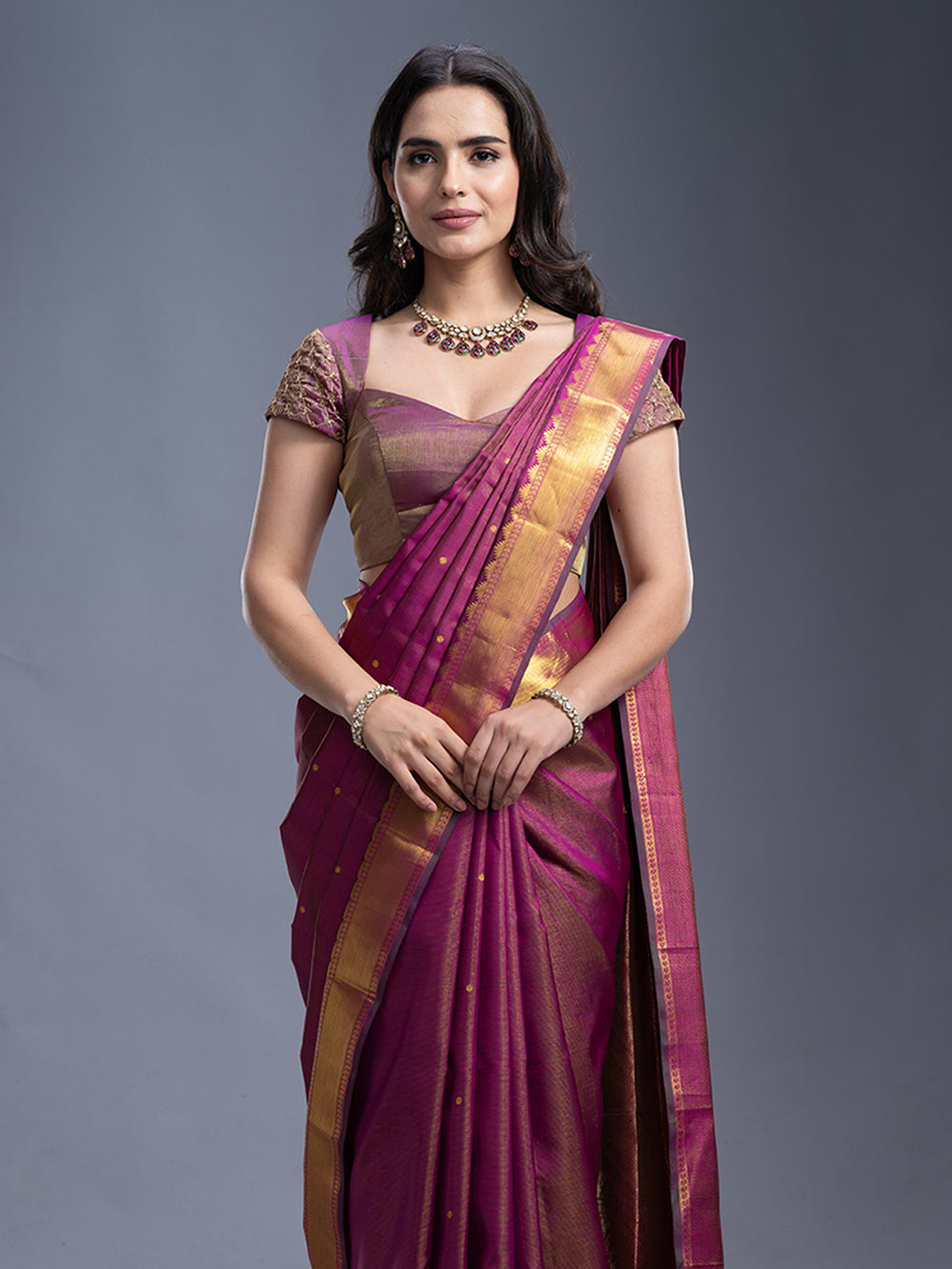 Grape Wine Kancheepuram Silk Saree