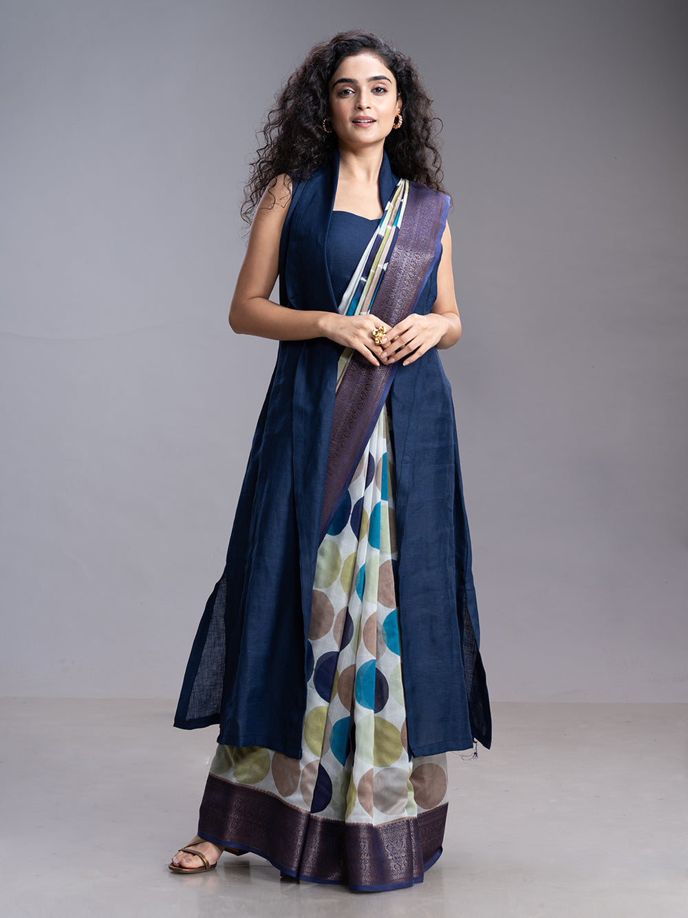 Multicolor Chanderi Casual Wear Saree