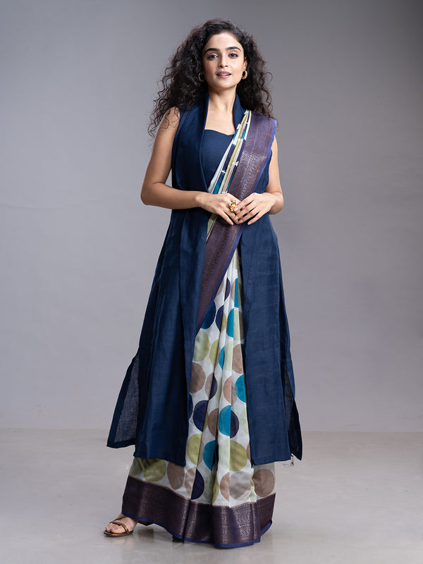 Multicolor Chanderi Casual Wear Saree