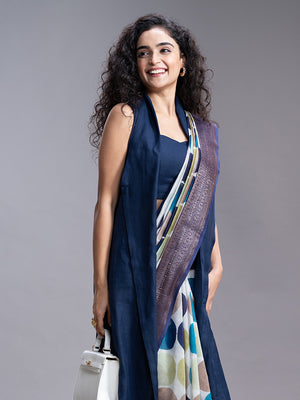 Multicolor Chanderi Casual Wear Saree