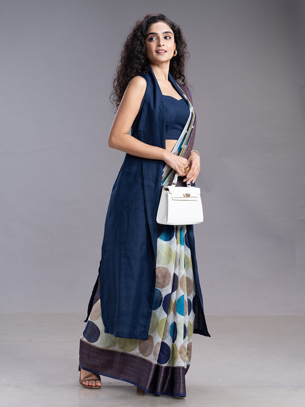 Multicolor Chanderi Casual Wear Saree