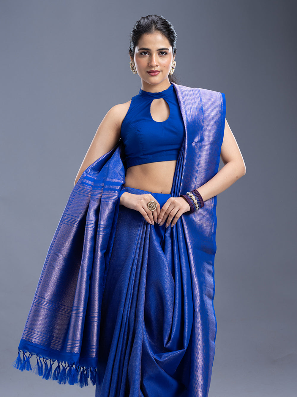 Royal Blue Kancheepuram Silk Saree