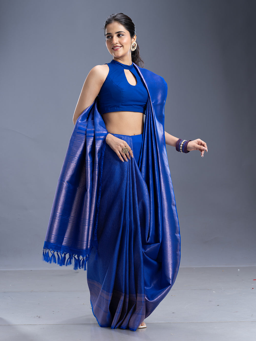 Royal Blue Kancheepuram Silk Saree