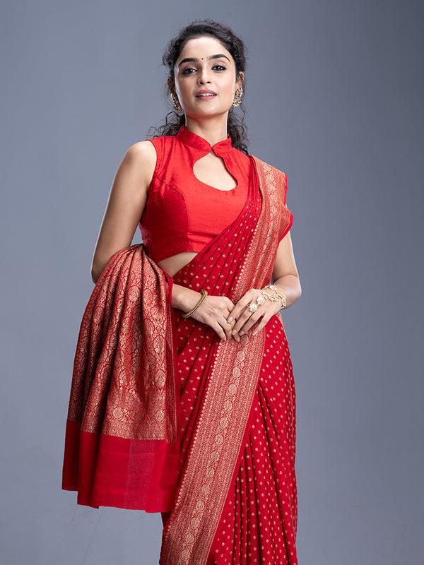 Antique Zari Buttas Banarasi Saree