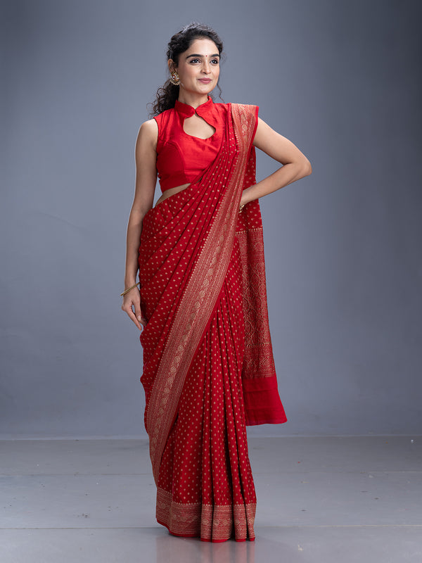 Antique Zari Buttas Banarasi Saree