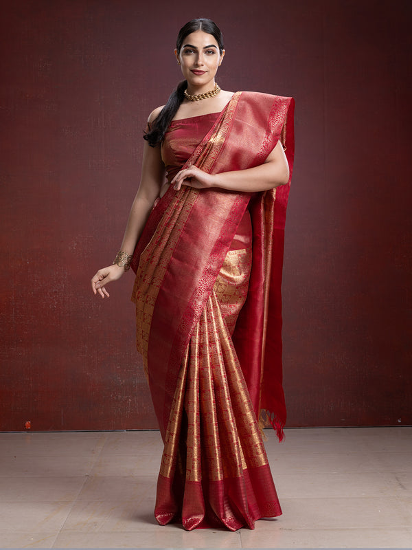Meenakari Weaving Kancheepuram Bridal Saree