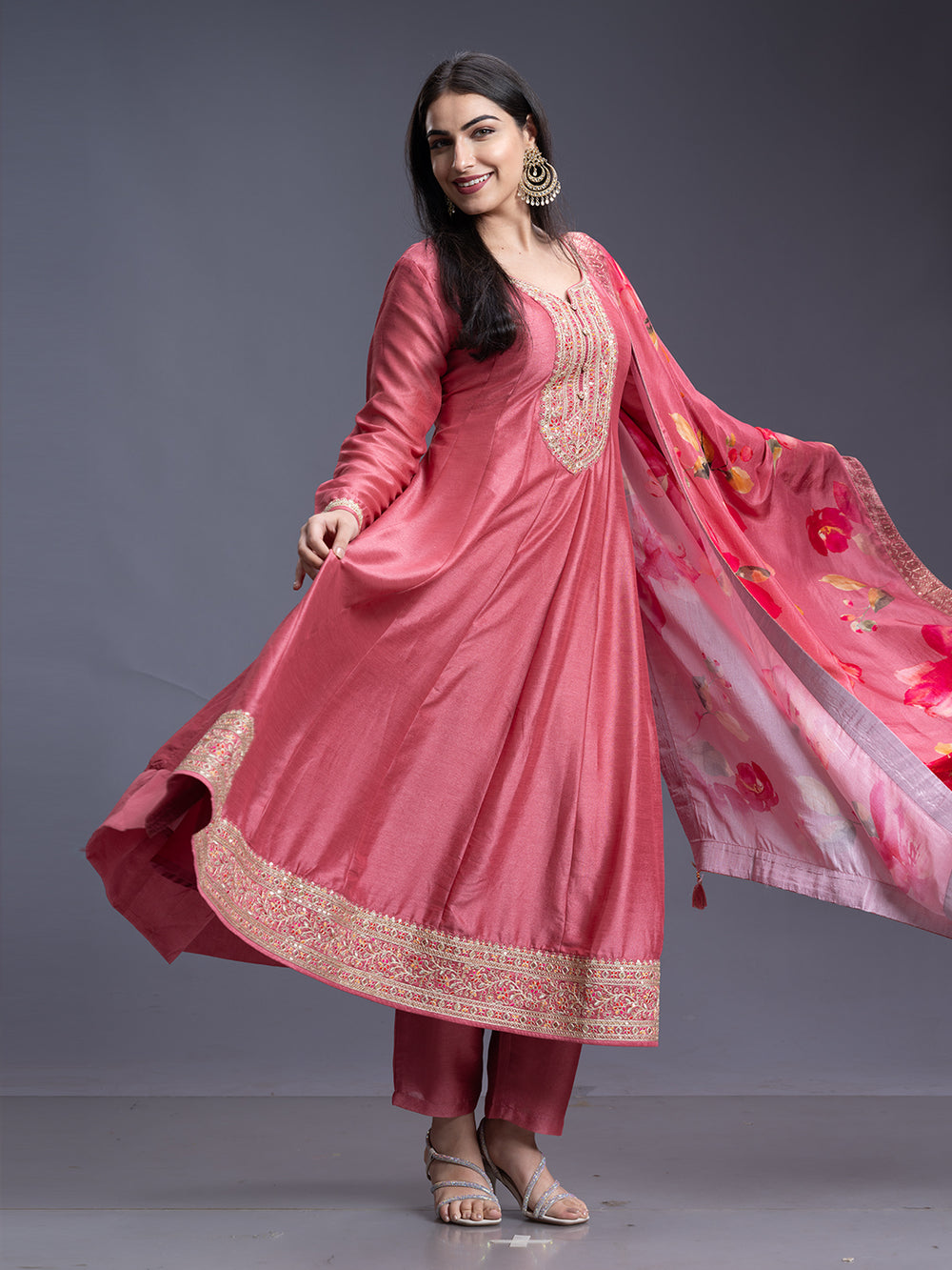 Banarasi Peach Ladies Readymade Salwar