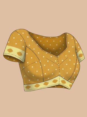 Semi Silk Elegant California Peach Saree with Contemporary Ikat Pattern
