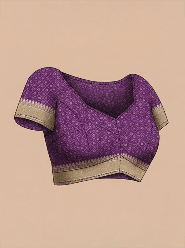 Semi Tussar Silk Women’s Saree with Geometric Zig Zag Pattern
