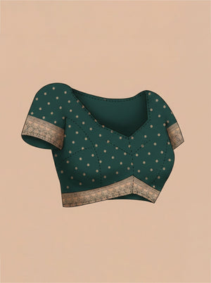 Semi Soft Silk Elegant Olive Green  Saree with Spread Butta Design