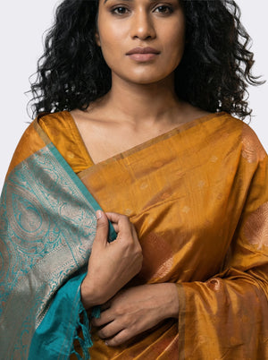Semi Silk Elegant Chocolate Brown Saree with Spread Diamond Pattern