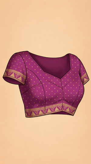 Art Silk Wine Purple Geometric Zari Motif Saree