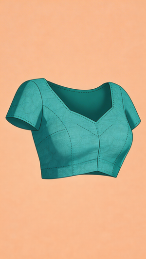 Cotton Teal Green Bandhani Style Saree