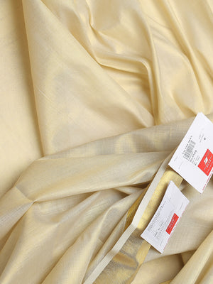 Golden Tissue Saree with Peacock Design on Pallu & Golden Zari Border