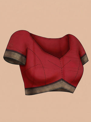 Cotton Red Printed Saree with Polka Dots and Designer Pallu