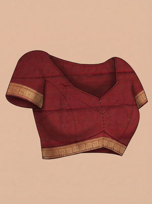 Cotton Mustard Yellow Saree with Floral Print and Maroon Zari Border