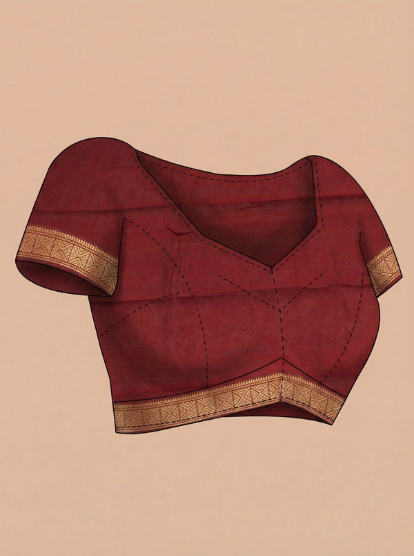 Cotton Mustard Yellow Saree with Floral Print and Maroon Zari Border
