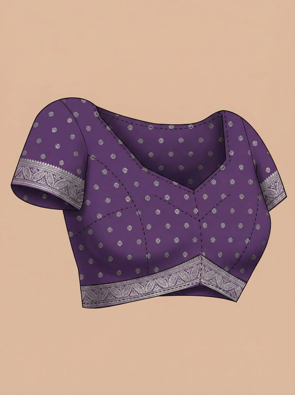 Art Silk Contemporary Green Purple Ethnic Saree with Zari Detailing