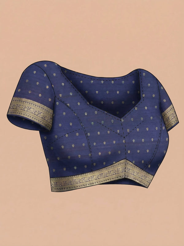 Art Silk Magenta Zari Butta Traditional Saree with Contrast Border