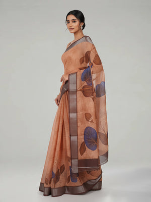 Peanut Semi Linen Saree