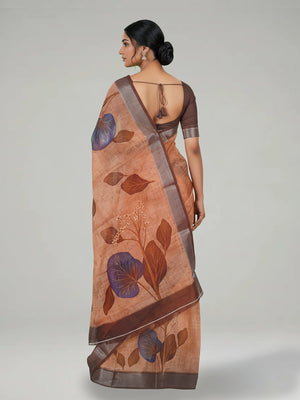 Peanut Semi Linen Saree