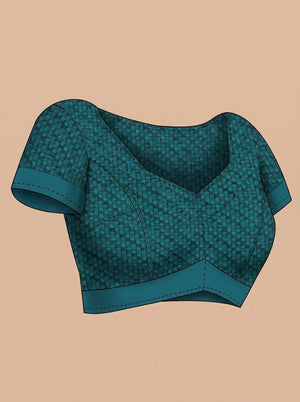 Cotton Mint Green Saree with Abstract Leaf and Ocean Inspired Design