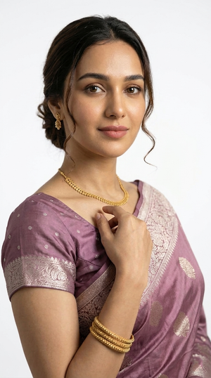 Art Silk Mauve Pink Traditional  Zari Work Saree