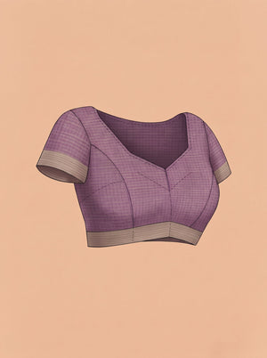 Semi Jute Dusty Mauve Printed Border Saree
