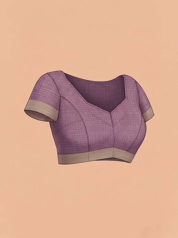 Semi Jute Dusty Mauve Printed Border Saree