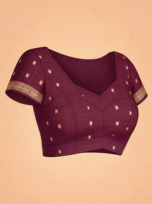 Chanderi Deep Wine Woven Butta Saree